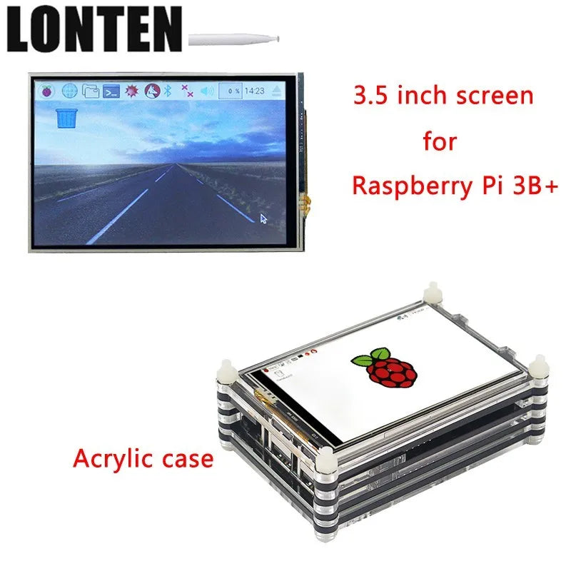 Custom Custom Lonten Newest Raspberry Pi 3 Model B Plus 3.5 inch Touchscreen LCD Display + 9 Layers Acrylic Case kit Only for Raspberry Pi 3 M Manufacturer