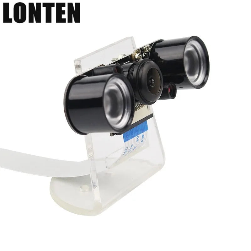 Custom Lonten Newest For Raspberry Pi 4 Camera 5MP Night Vision Webcam 130 Degree 1080P Video Camera with Cable for Raspberry Pi 3 Mode Manufacturer