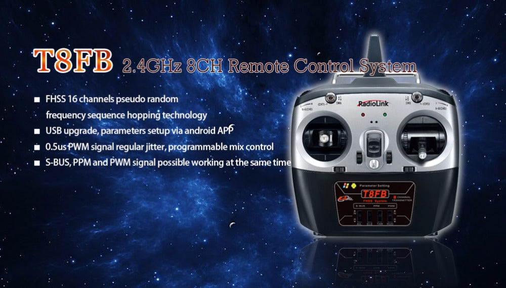 Radiolink T8FB 2.4GHz 8ch RC Transmitter R8EF Receiver Combo Remote Rontrol for RC Helicopter DIY RC Quadcopter Plane customize