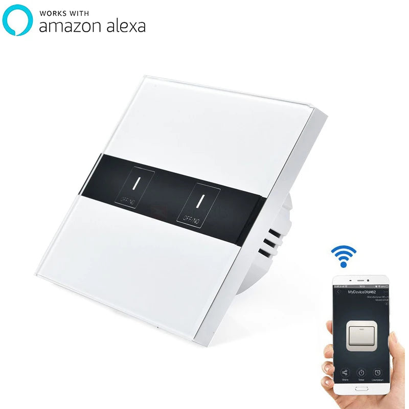 Custom Smart Wi-Fi Switch Glass Panel Work with Amazon Alexa 1gang 2gang 3gang EU Touch Light wall Switch 90~250V Ewelink app Manufacturer