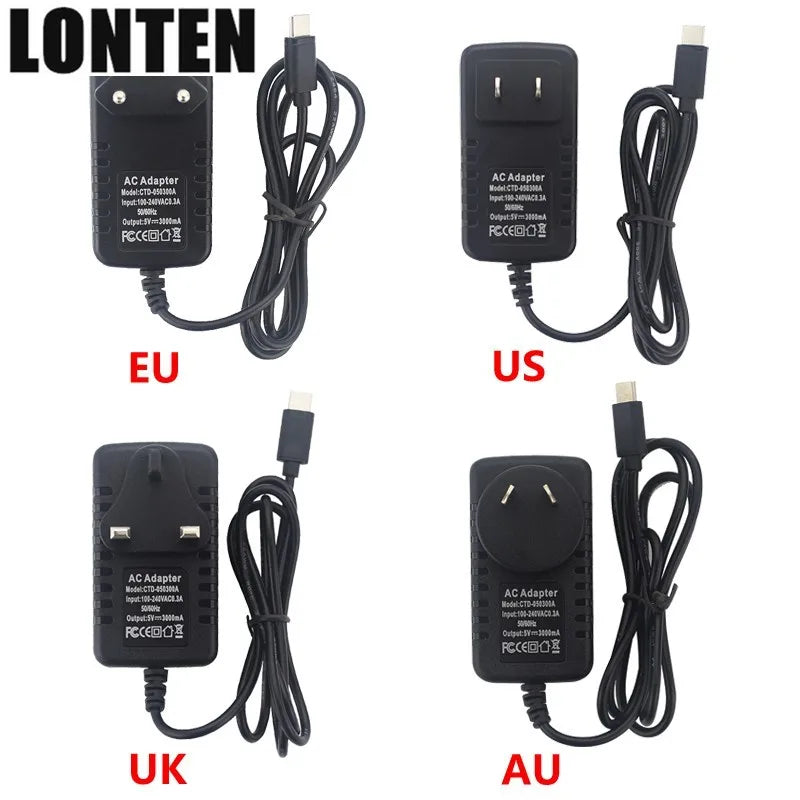 Custom 5V 3A Raspberry Pi 4 Charger Power Supply Type-C Power Adapter EU US UK AU Charger for Raspberry Pi 4 Model B Manufacturer