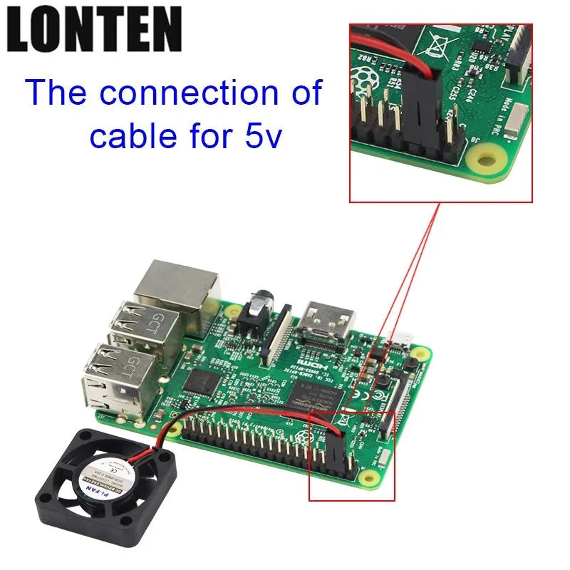 Custom Lonten Raspberry Pi 3B+ Adjustable Cooling Fan 3.3/5V Multifunction Silent Cooling Fan for Raspberry Pi 3/2/B+ for NesPi Case Manufacturer