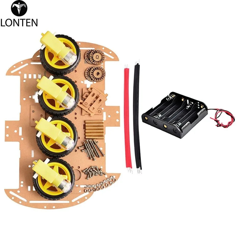 Custom Lonten 4WD Smart Robot Car Chassis Kits New Smart Car Chassis with Speed Encoder Electronic Components Manufacturer