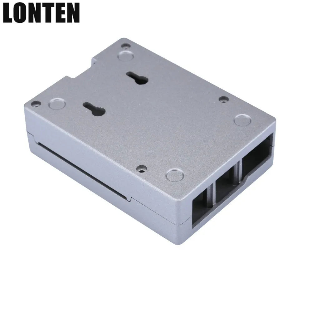 Custom Lonten Raspberry Pi 3 Model B+ Aluminum Black Silver Case RPI 3B Plus Metal Enclosure Silver Box Compatible with RPi 3 Model B Manufacturer