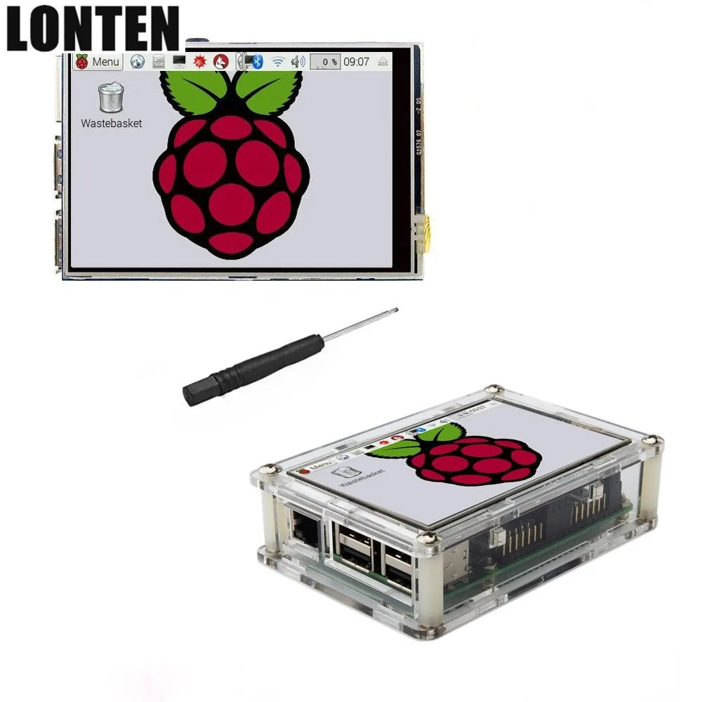 Custom Custom New 3.5" Touch Screen LCD Display Monitor with Transparent Acrylic Case Stylus for Raspberry Pi 3 2 Model B Manufacturer