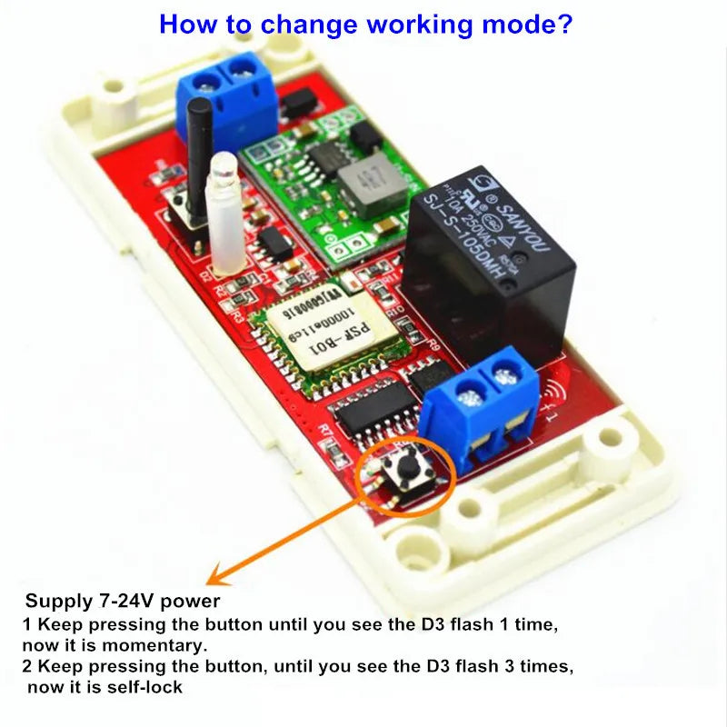 Custom 1CH 7V 9V 12V 24V DC WiFi Switch Relay Domotica Module Control by Phone On Android and IOS for Light Garage Door smart home Manufacturer