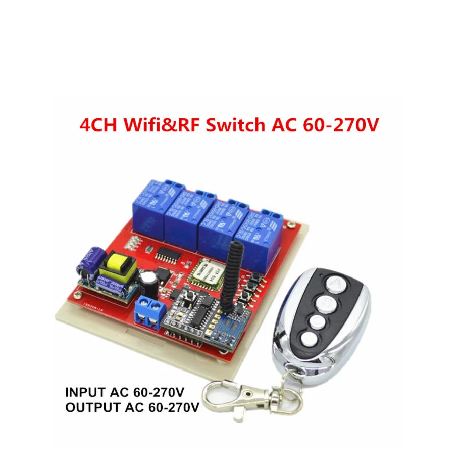 Custom New New RF Wifi Switch 4CH 90V 110V 220V 270V 10A 433mhz Wireless Remote Control Light Switches For Home Automation smart home Manufacturer