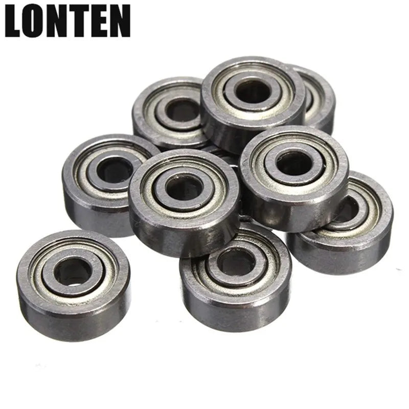 Custom Lonten 10PCS 623ZZ Bearing ABEC-5 3x10x4 mm Miniature Deep Groove Ball Bearing Shielded Silver Chrome Steel Shafts Manufacturer