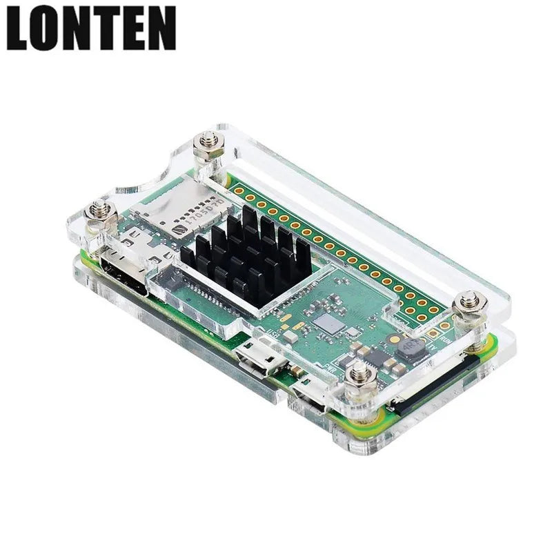 Custom Raspberry Pi Zero W Case 4 in 1 Acrylic Cover Shell + Heat Sink + Screwdriver + 40 Pin GPIO Connector for Raspberry Pi Zero Manufacturer