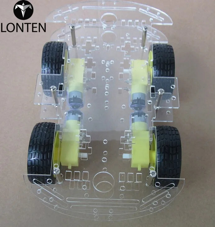 Custom Lonten 4WD Smart Robot Car Chassis Kits New Smart Car Chassis with Speed Encoder Electronic Components Manufacturer