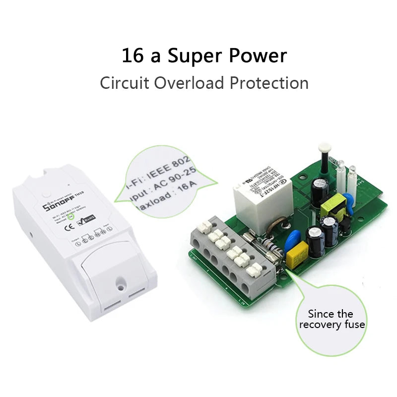Custom Hot Pow Smart Wifi Switch Controller With Real Time Power Consumption Measurement 16A/3500w Smart Home Device Via Android IOS Manufacturer