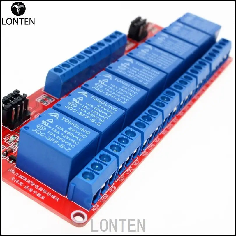 Custom 8 channel relay module 24V high and low level trigger relay control with optocoupler for PLC automation equipment control Manufacturer