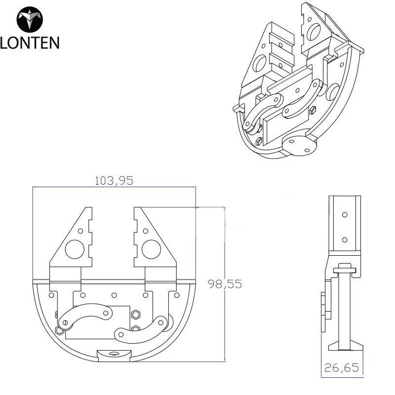 Custom Lonten DIY Mechanical Arm Manipulator Gripper for MG995/MG996 Servos Robot Mechanical Arm Manipulator Gripper Kit Manufacturer