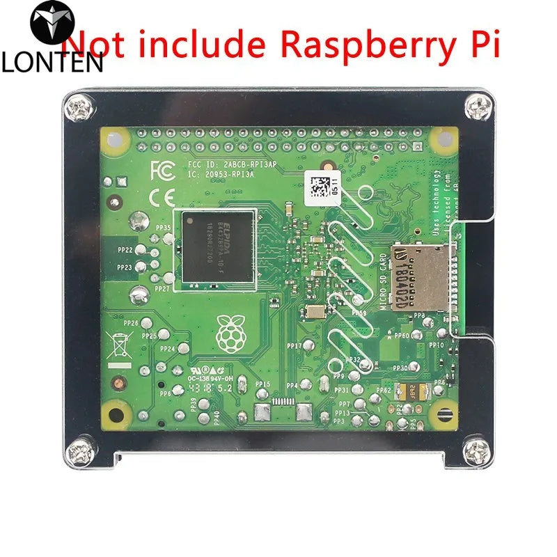 Custom Lonten Raspberry Pi 3 Model A Plus Acrylic Case 5 Layers Box Shell with Full Acc Ports Only for Raspberry Pi 3A+ Manufacturer