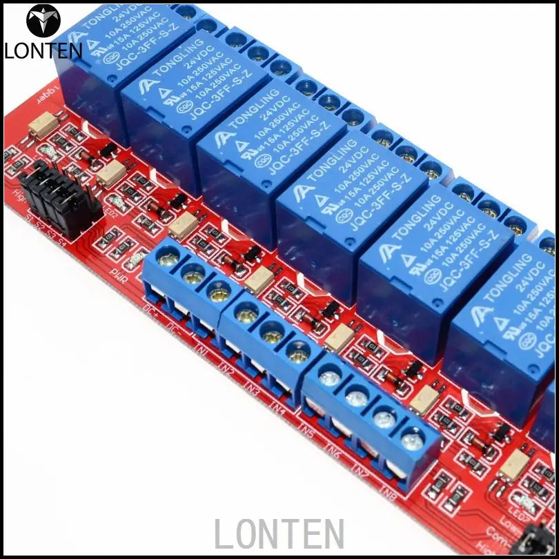 Custom 8 channel relay module 24V high and low level trigger relay control with optocoupler for PLC automation equipment control Manufacturer