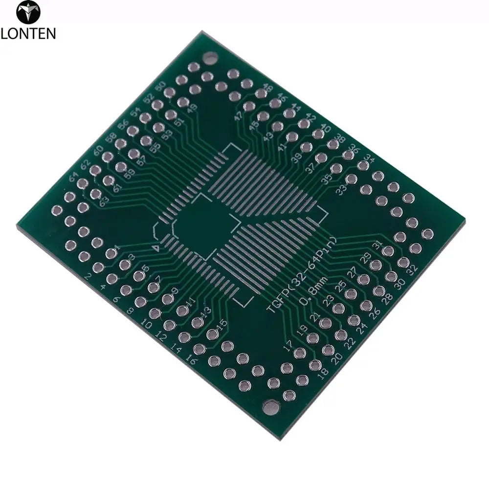 Custom Lonten 10PCS FQFP TQFP 32 44 64 80 100 LQFP to DIP Transfer Board DIP Pin Board Pitch Adapter Manufacturer