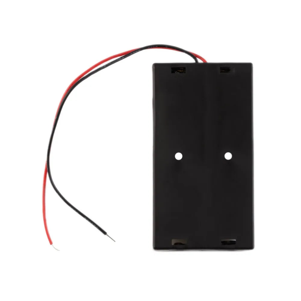 Custom Black Plastic 2x18650 Battery Storage Box Case  2 Slot Way DIY Batteries Clip Holder Container With Wire Lead Pin Manufacturer