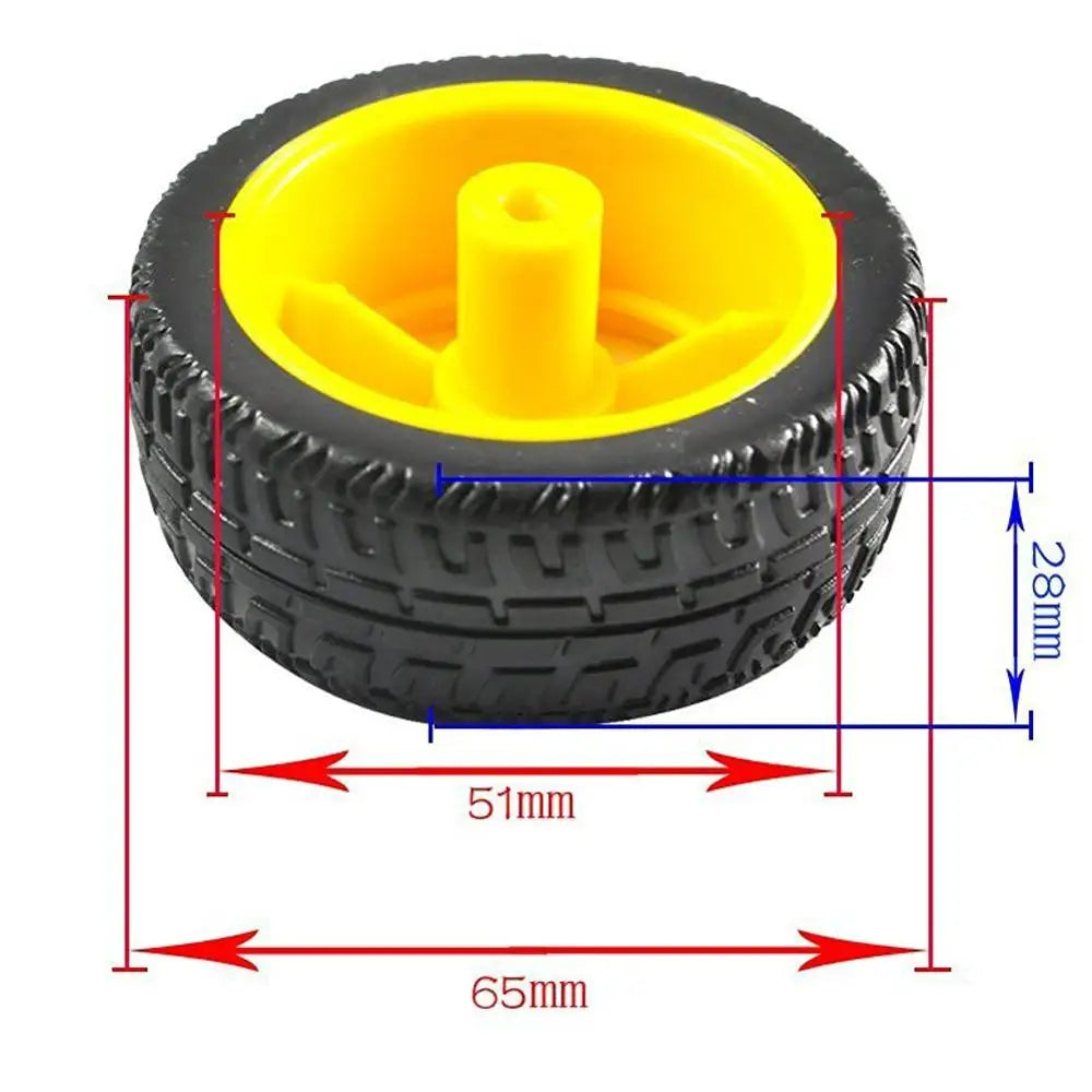Custom Smart Car Robot Plastic Tire Wheel with DC 3-6v Gear Motor Manufacturer