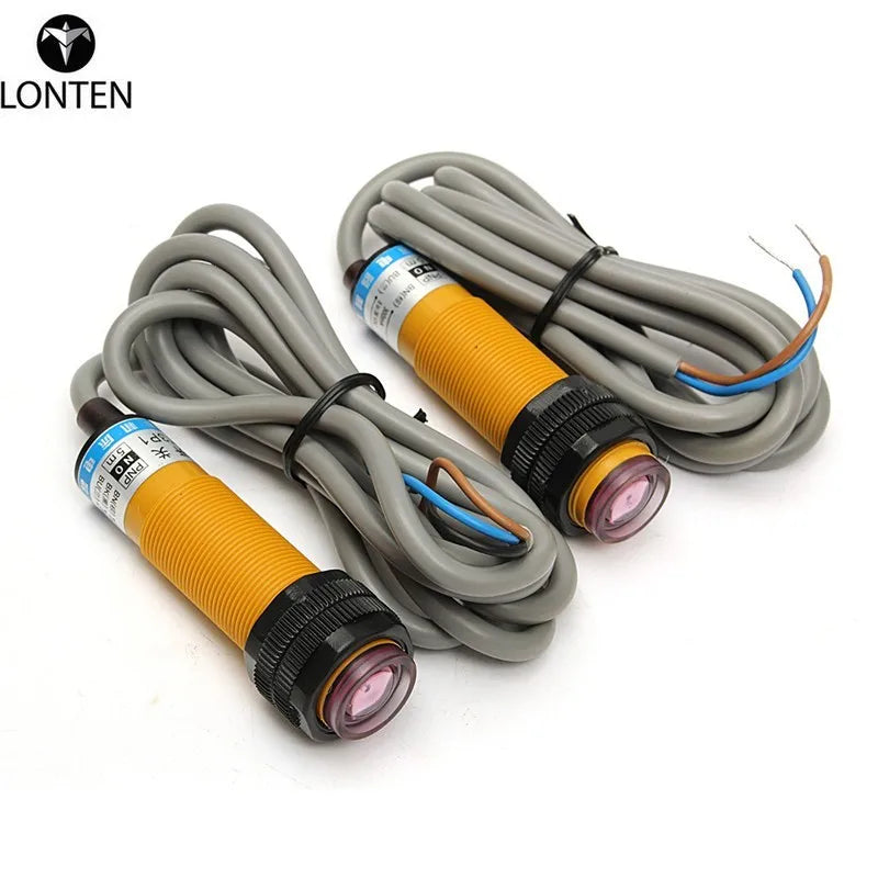 Custom Lonten 2pcs 5M IR Electric Sensor Switch Photo Switch Through Beam PNP DC 12V-24V Infrared Rays Electric Sensors 2.4cm x 7cm Manufacturer