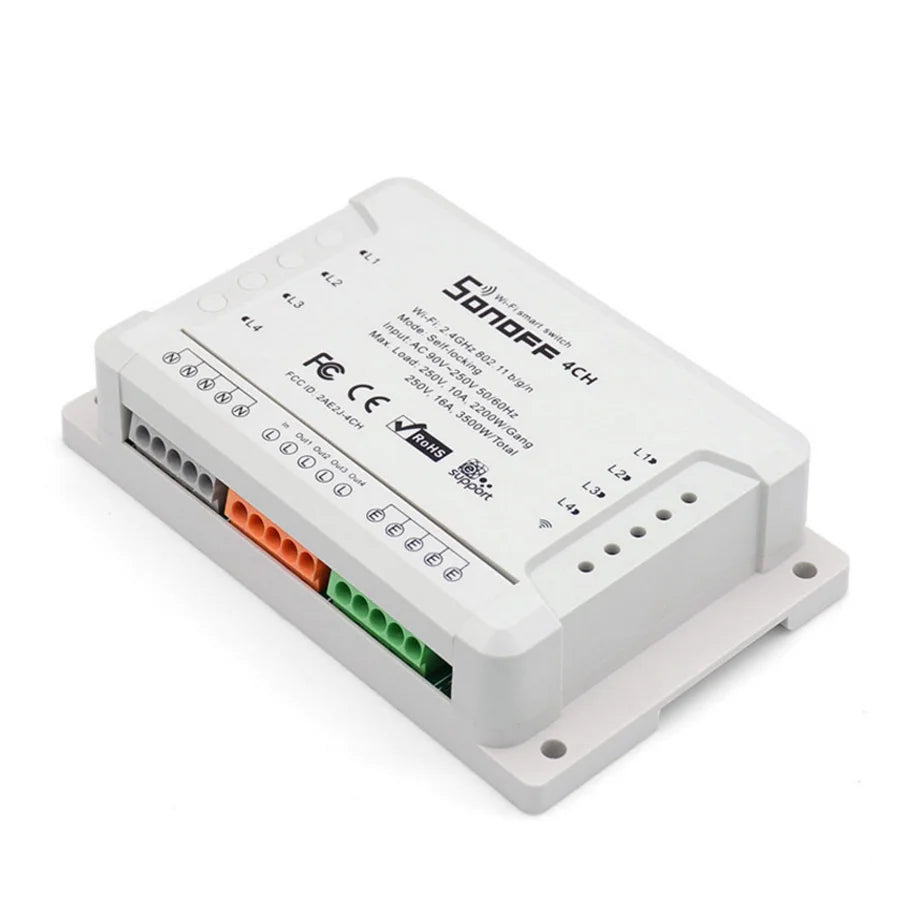 Custom Lonten 4CH R2 Smart WiFi Switch 4-Gang Wireless Switches  Home Automation on/off Phone remote control 10A/2200W Manufacturer
