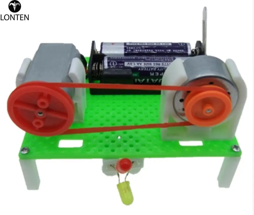 Custom Lonten DIY Mini Generator Transmission Wheel Motor Electric Generator Motor Energy For Kids LED Education Science Experiment Gif Manufacturer
