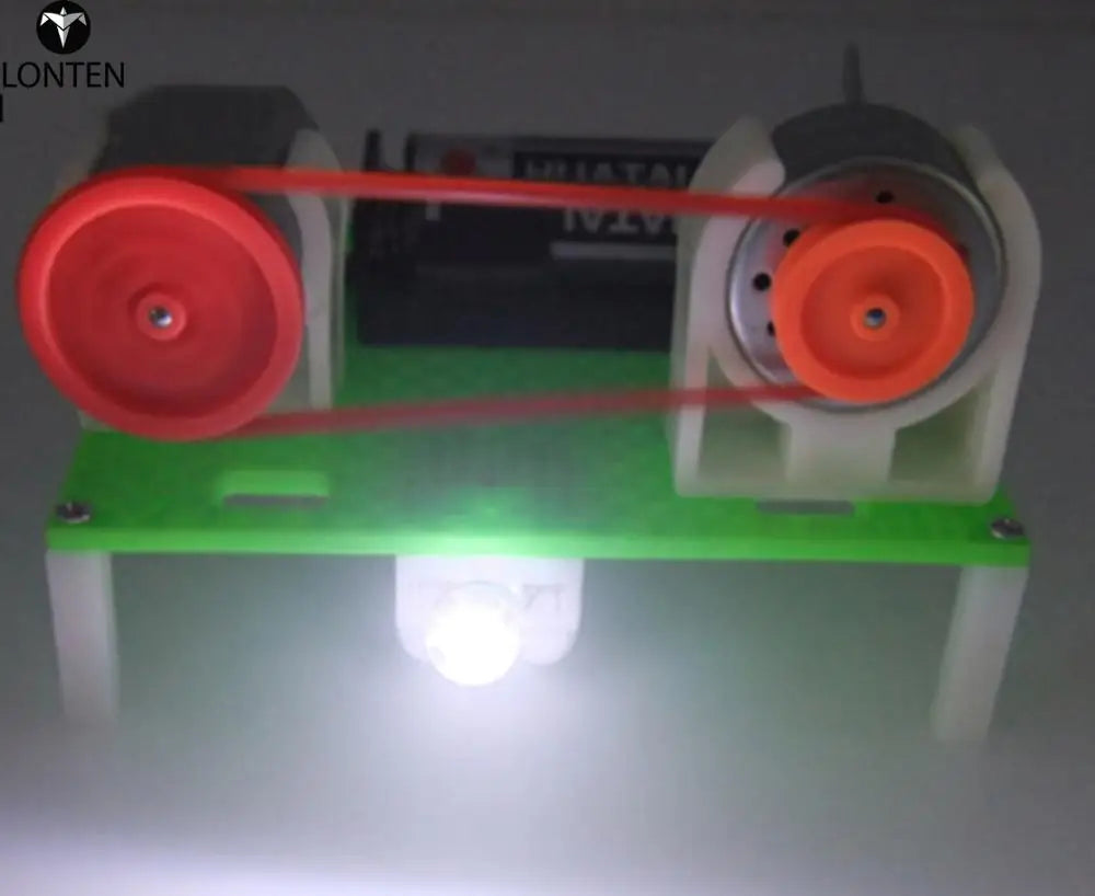 Custom Lonten DIY Mini Generator Transmission Wheel Motor Electric Generator Motor Energy For Kids LED Education Science Experiment Gif Manufacturer