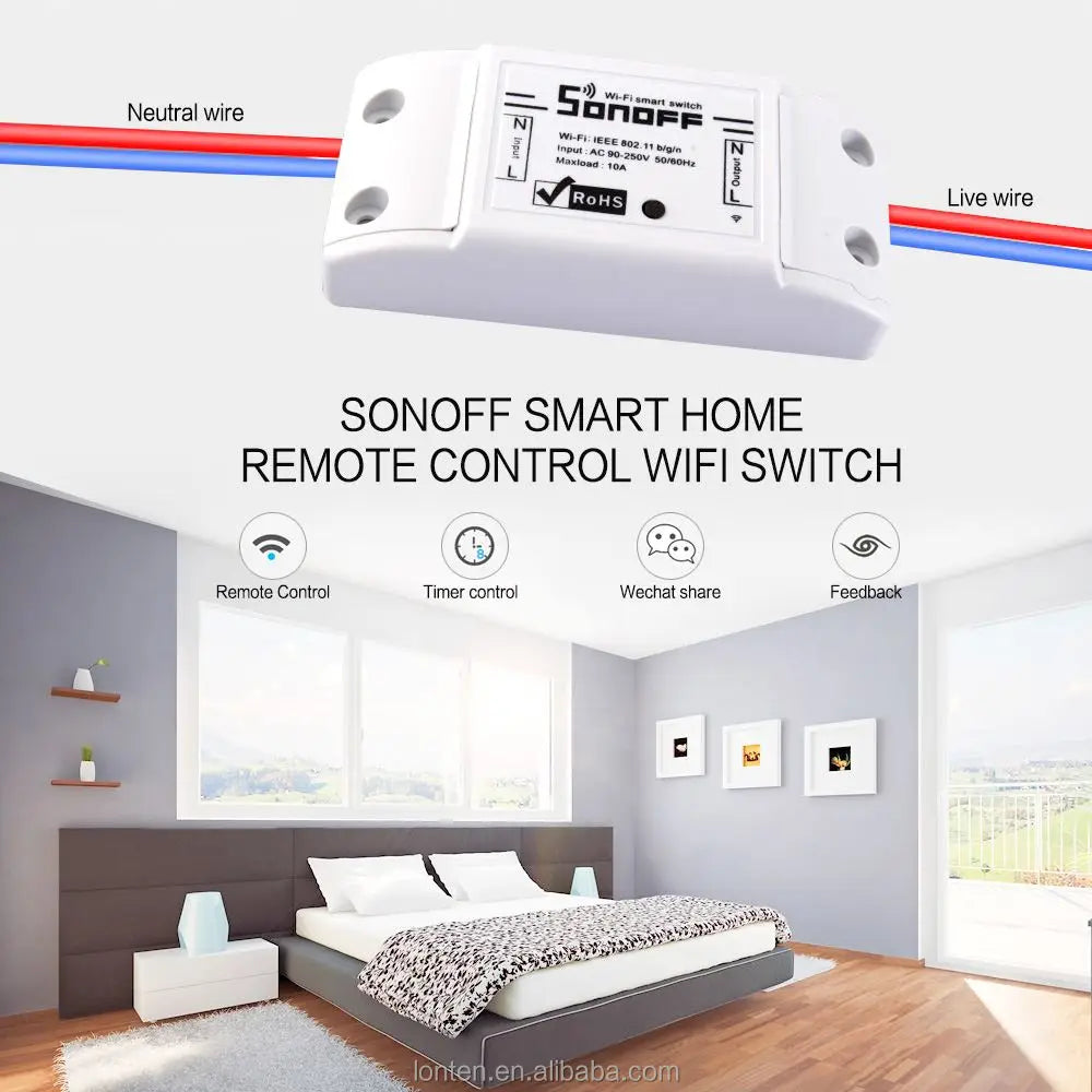 Custom Hot Basic Smart Home Remote Control Wifi Switch Smart Home Automation/ Intelligent WiFi Center for iOS Android APP 10A/2200W Manufacturer
