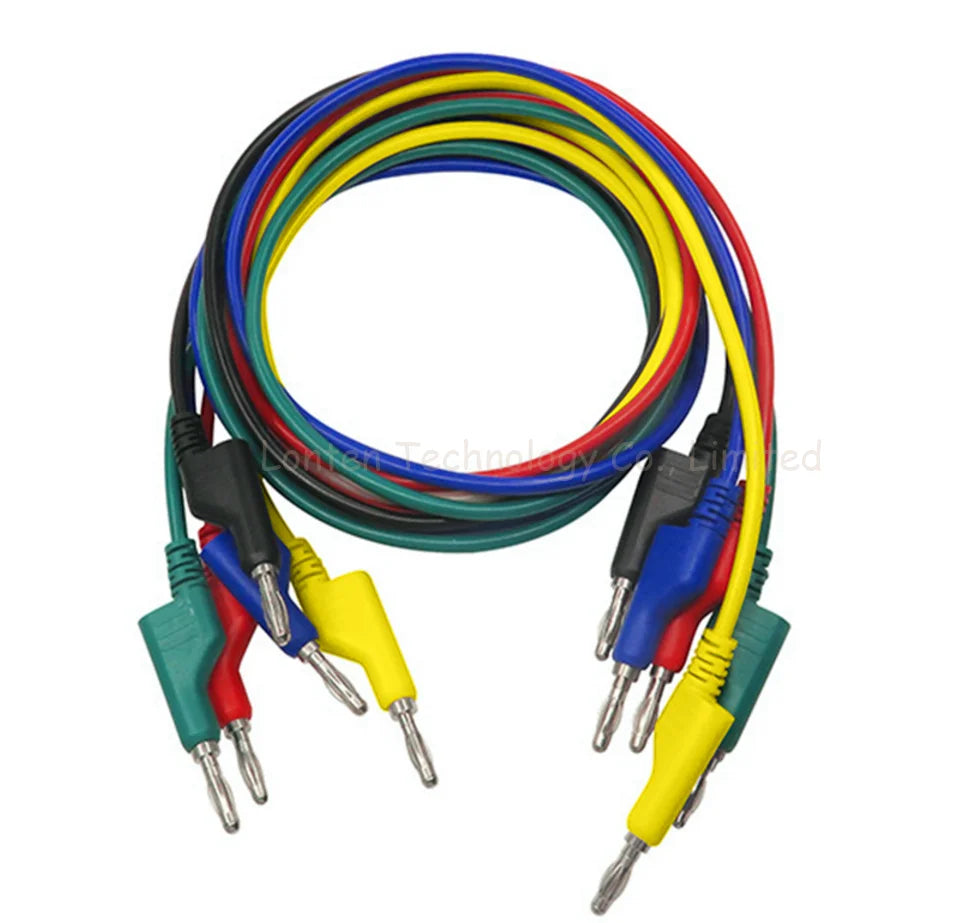 Custom Factory 1M 4mm Banana to Banana Plug Test Cable Lead Red Black Blue Green Yellow For Multimeter Tools Manufacturer