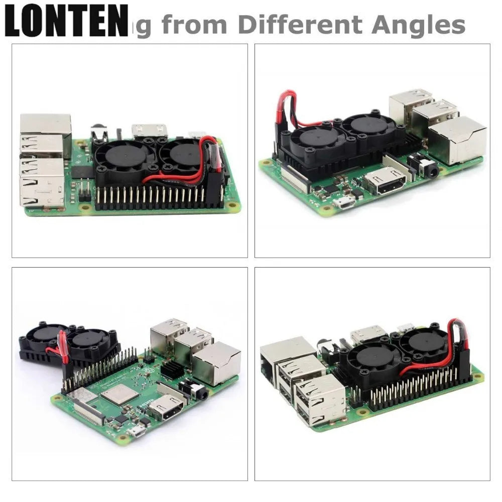 Custom Hot Dual Fan Optional Version Heatsink Cooler with Double Cooling Fans For Raspberry Pi 3 B Plus / 3 B Manufacturer