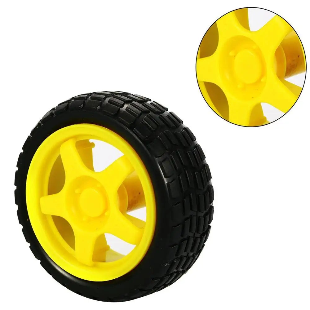 Custom Smart Car Robot Plastic Tire Wheel with DC 3-6v Gear Motor Manufacturer