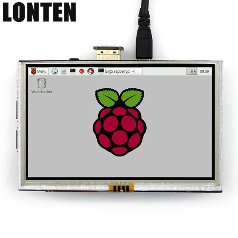 Custom Lonten 5 Inch Raspberry Pi 3 Model B+ LCD Touch Screen 800x480 TFT LCD Display with Acrylic Case Black White Bracket for Raspber Manufacturer