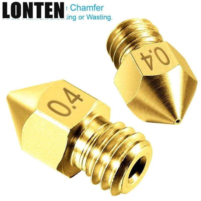Custom Lonten 3D Printers Parts MK7 MK8 Nozzle 0.4mm 0.3mm 0.2mm 0.5mm Copper Extruder Threaded 1.75mm 3.0mm Filament Head Brass Nozzle Manufacturer