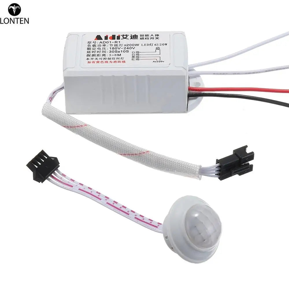 Custom Lonten 1PC Automatic Light Bulb AC 220V IR LED Strip PIR Body Infrared Motion Sensor Switch Electronic Components Sensors Manufacturer