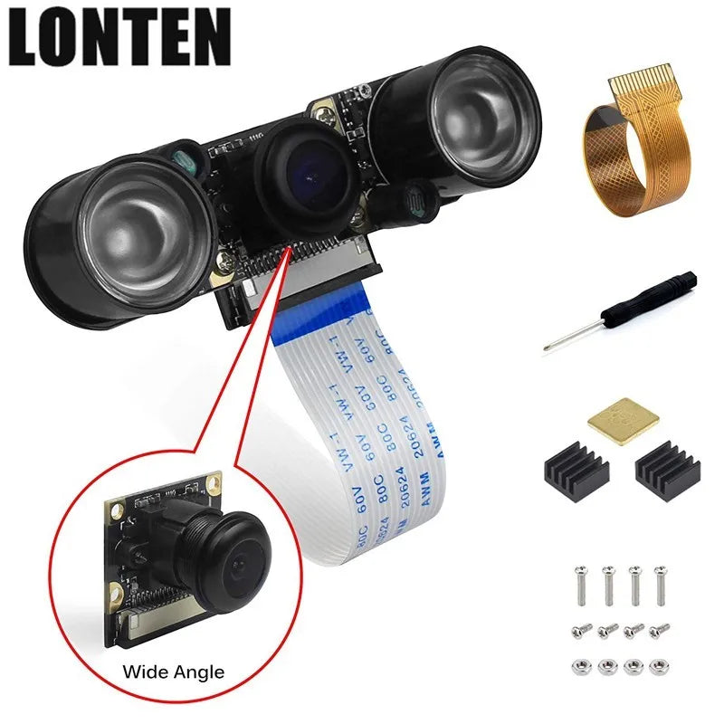 Custom Lonten For Raspberry Pi Camera 120 160 Fisheye Wide Angle /Infrared Night Vision/IR Cut Filter Camera 5MP Webcam Video Camera Manufacturer