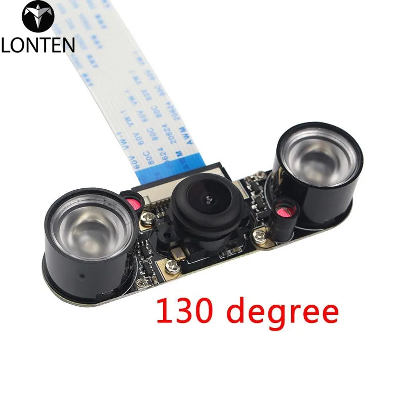 Custom Lonten Raspberry Pi 3B+ Night Vision Camera+2pcs IR LED+15cm FPC Camera Module for 5MP OV5647 Raspberry Pi 3 Wide Angle Fish Eye Manufacturer