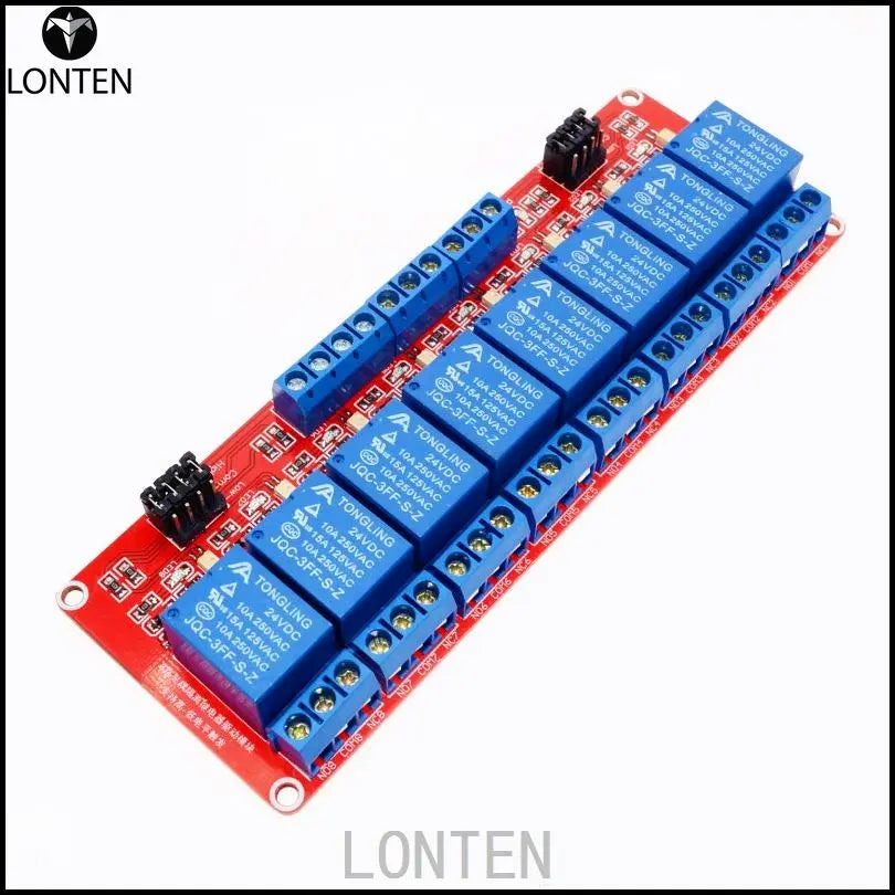 Custom 8 channel relay module 24V high and low level trigger relay control with optocoupler for PLC automation equipment control Manufacturer