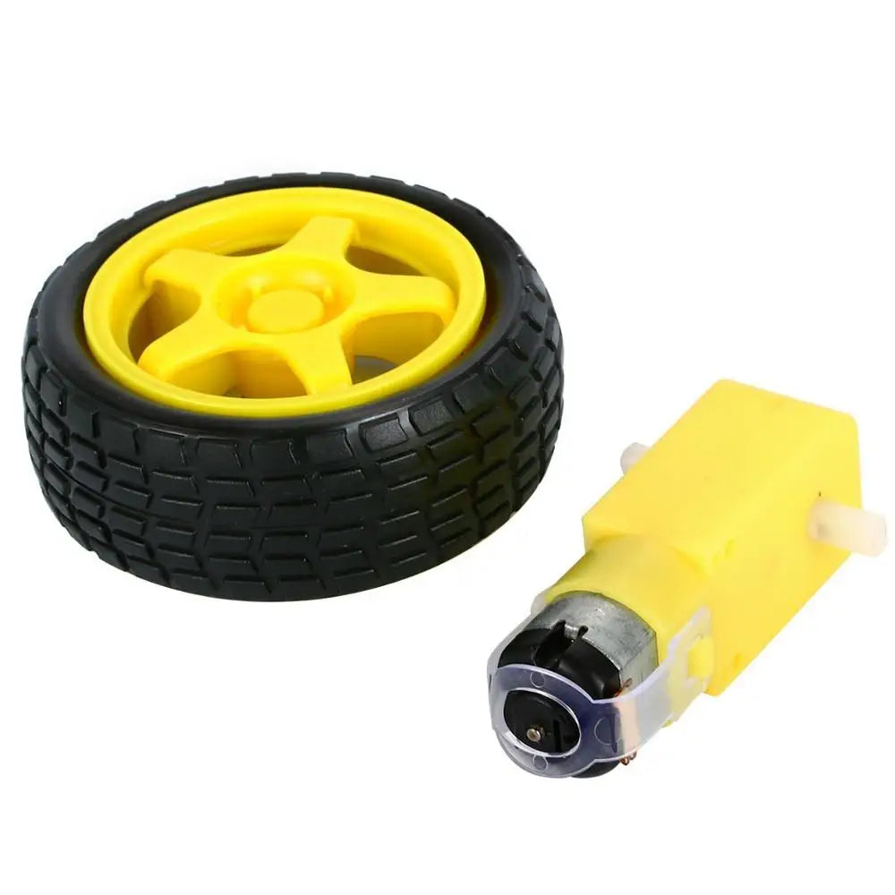 Custom Smart Car Robot Plastic Tire Wheel with DC 3-6v Gear Motor Manufacturer