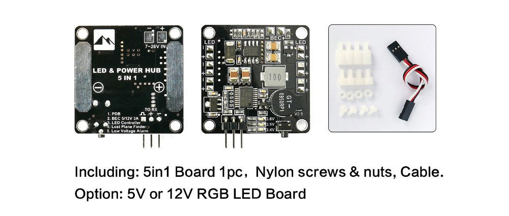 PDB Power Distribution Board BEC-5V/12V 3A &amp;Signal Loss Alarm Quadcopter Finder with 2-6S Lipo Low Voltage Buzzer F16891 customize