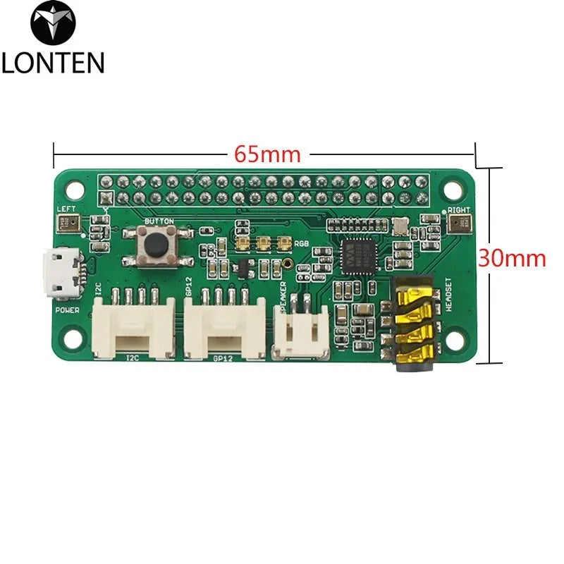 Custom Lonten High Quality Raspberry Pi 3 ReSpeaker 2-Mic Pi HAT Microphone Al Voice Board for Raspberry Pi 3B+/ 3B / Zero W / Zero 1.3 Manufacturer