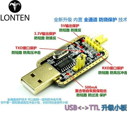 Custom Lonten  CH340G RS232 Update USB To TTL Converter Module UART Serial Port UFS-HWK STC Dowanloader Programmer Brush Small Plates Manufacturer