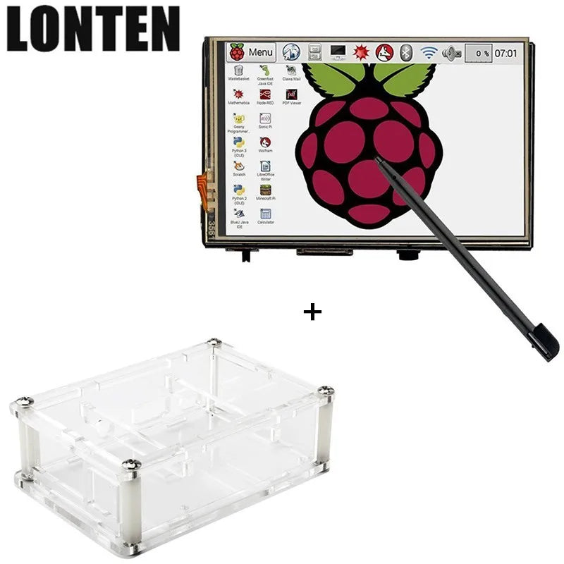 Custom Custom New 3.5" Touch Screen LCD Display Monitor with Transparent Acrylic Case Stylus for Raspberry Pi 3 2 Model B Manufacturer