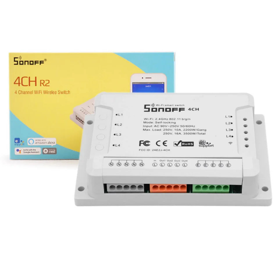 Custom Lonten 4CH R2 Smart WiFi Switch 4-Gang Wireless Switches  Home Automation on/off Phone remote control 10A/2200W Manufacturer