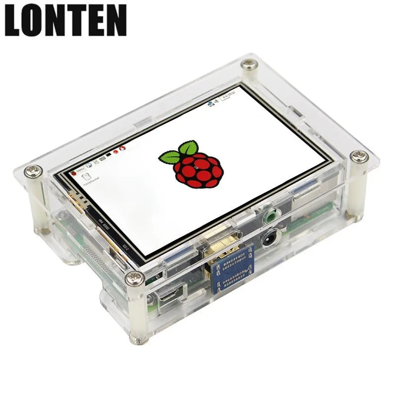 Custom Lonten Raspberry Pi 3 Model B 3.5 Inch  Touch Screen Display 480 x 320 LCD + Acrylic Case Compatible with Raspberry Pi 3B+ Plus/ Manufacturer