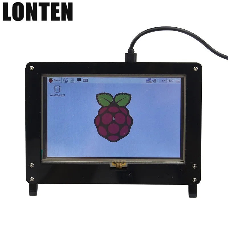 Custom Lonten 5 Inch Raspberry Pi 3 Model B+ LCD Touch Screen 800x480 TFT LCD Display with Acrylic Case Black White Bracket for Raspber Manufacturer