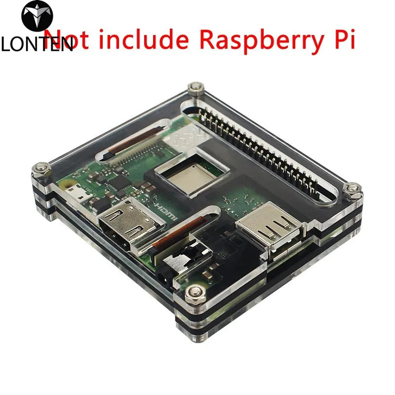 Custom Lonten Raspberry Pi 3 Model A Plus Acrylic Case 5 Layers Box Shell with Full Acc Ports Only for Raspberry Pi 3A+ Manufacturer