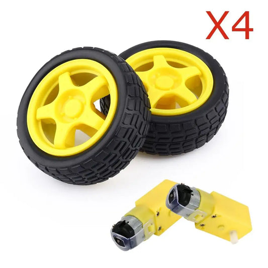 Custom Smart Car Robot Plastic Tire Wheel with DC 3-6v Gear Motor Manufacturer