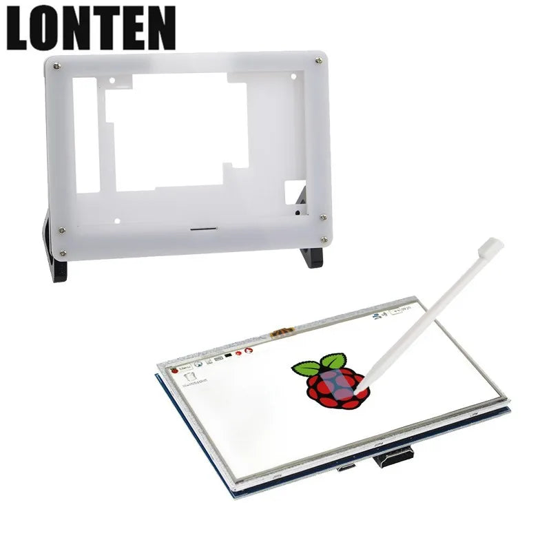 Custom Lonten 5 Inch Raspberry Pi 3 Model B+ LCD Touch Screen 800x480 TFT LCD Display with Acrylic Case Black White Bracket for Raspber Manufacturer