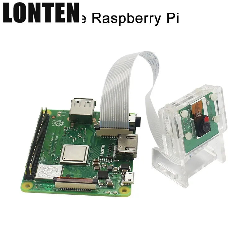 Custom Lonten Newest 5MP Raspberry Pi 4 Camera Module OV5647 Mini Video Camera 1080P 720P Webcam+acrylic Holder Acrylic LT Manufacturer