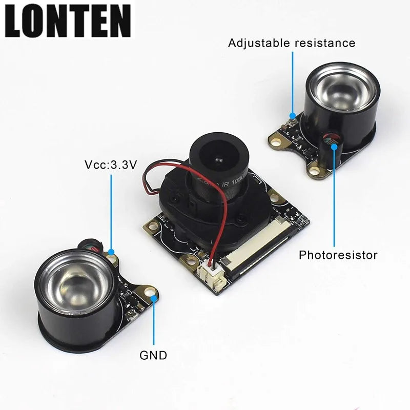 Custom Lonten For Raspberry Pi Camera 120 160 Fisheye Wide Angle /Infrared Night Vision/IR Cut Filter Camera 5MP Webcam Video Camera Manufacturer