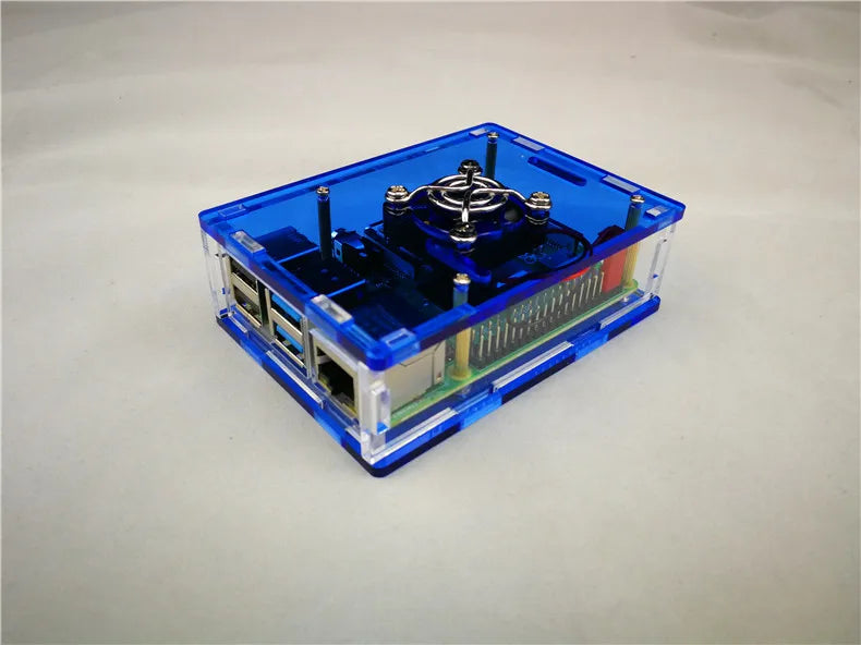 Custom In Stock !!!! Raspberry Pi 4 full cover  acrylic  Case Box  can assemble Cooling Fan for  Raspberry Pi 4 case Manufacturer